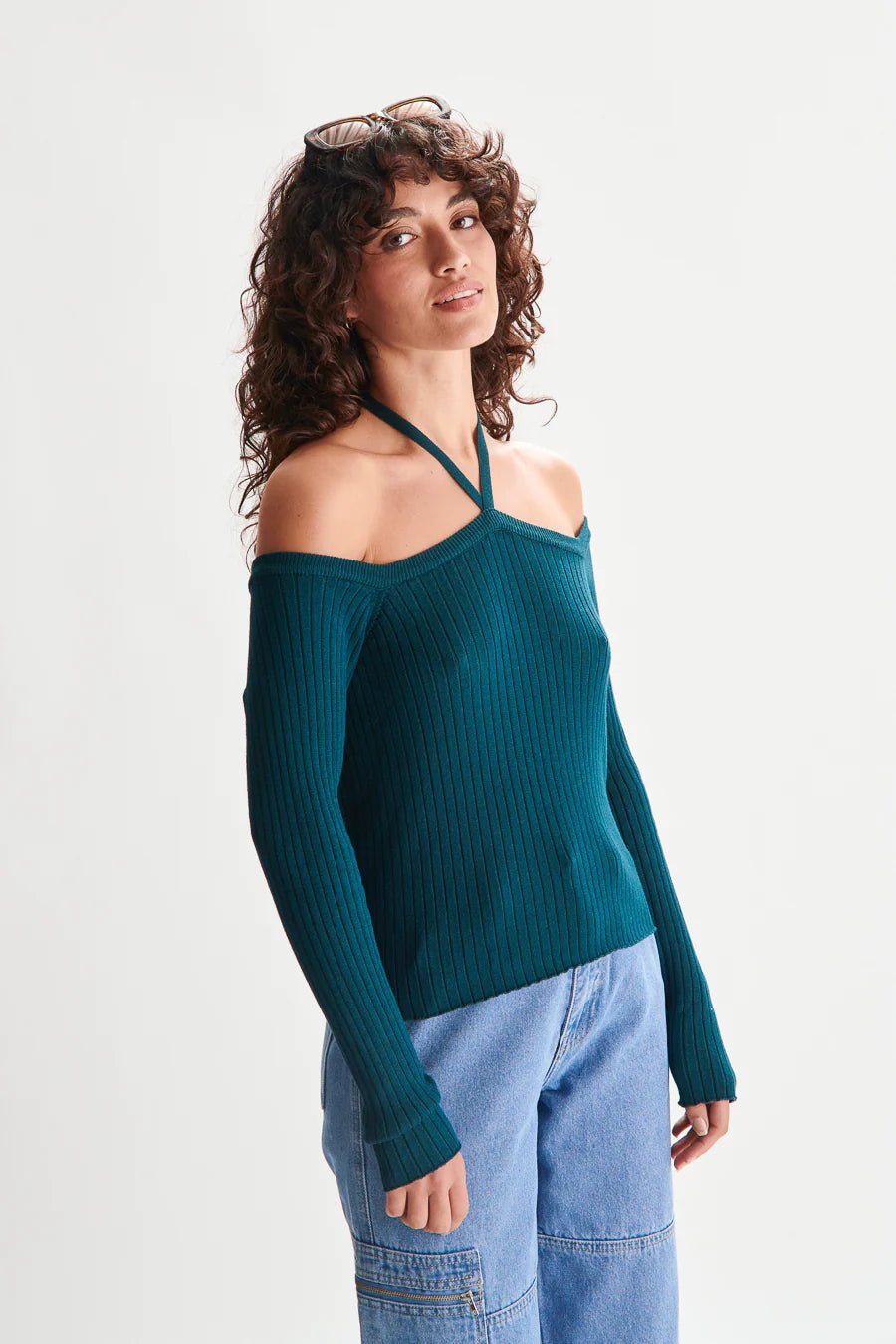 24 Colours Pullover with Halterneck - Green - Kubanna