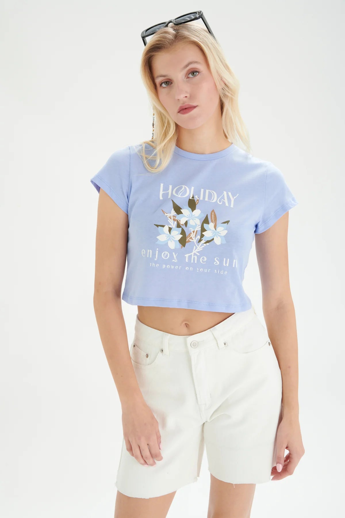 24 colours T-shirt with Print - Blue - Kubanna