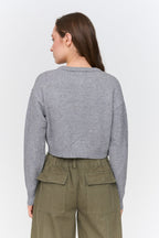 24Colours Cardigan with Heart Embroidery - Grey - Kubanna