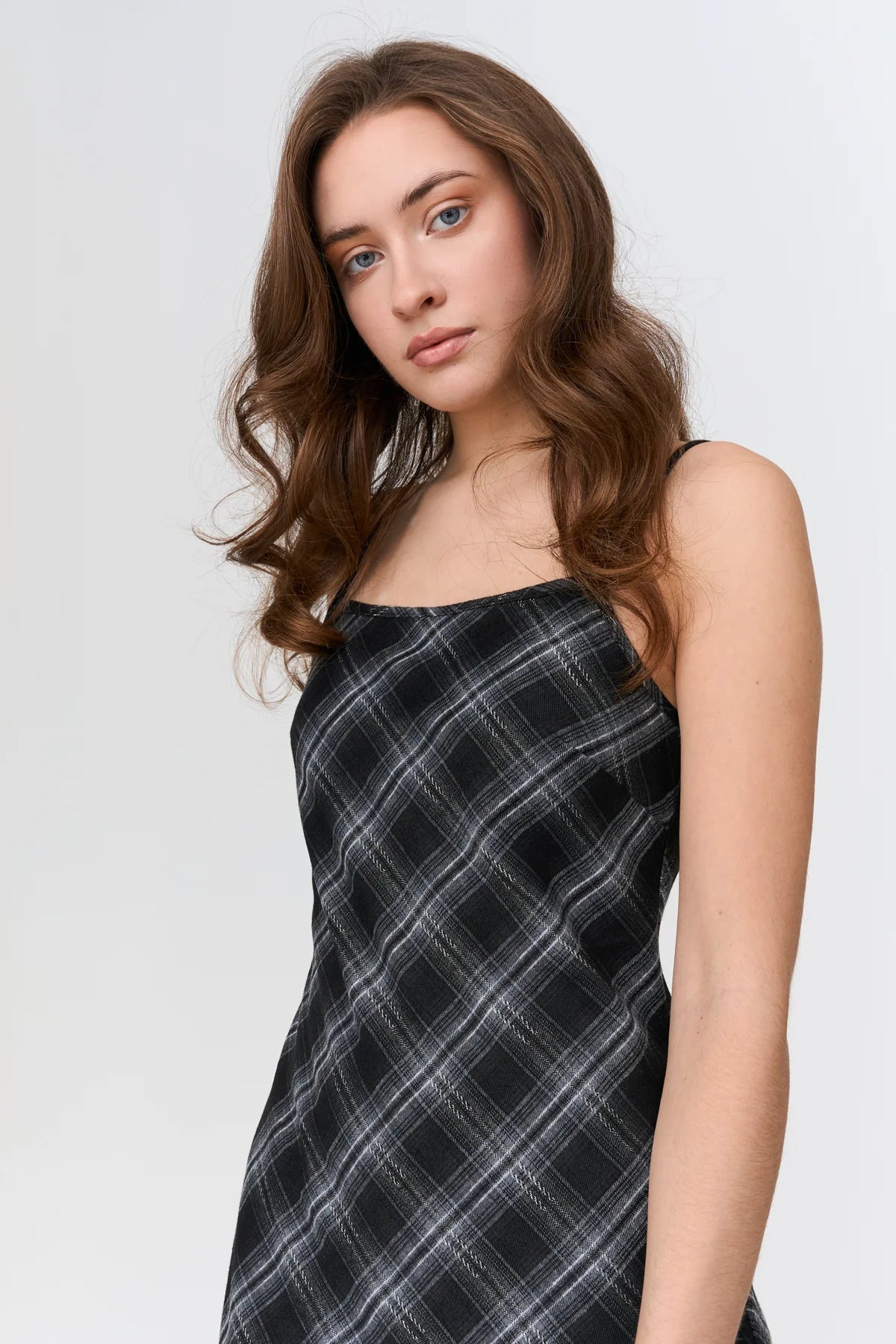 24Colours Checkered Dress - Black - Kubanna