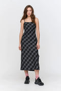 24Colours Checkered Dress - Black - Kubanna