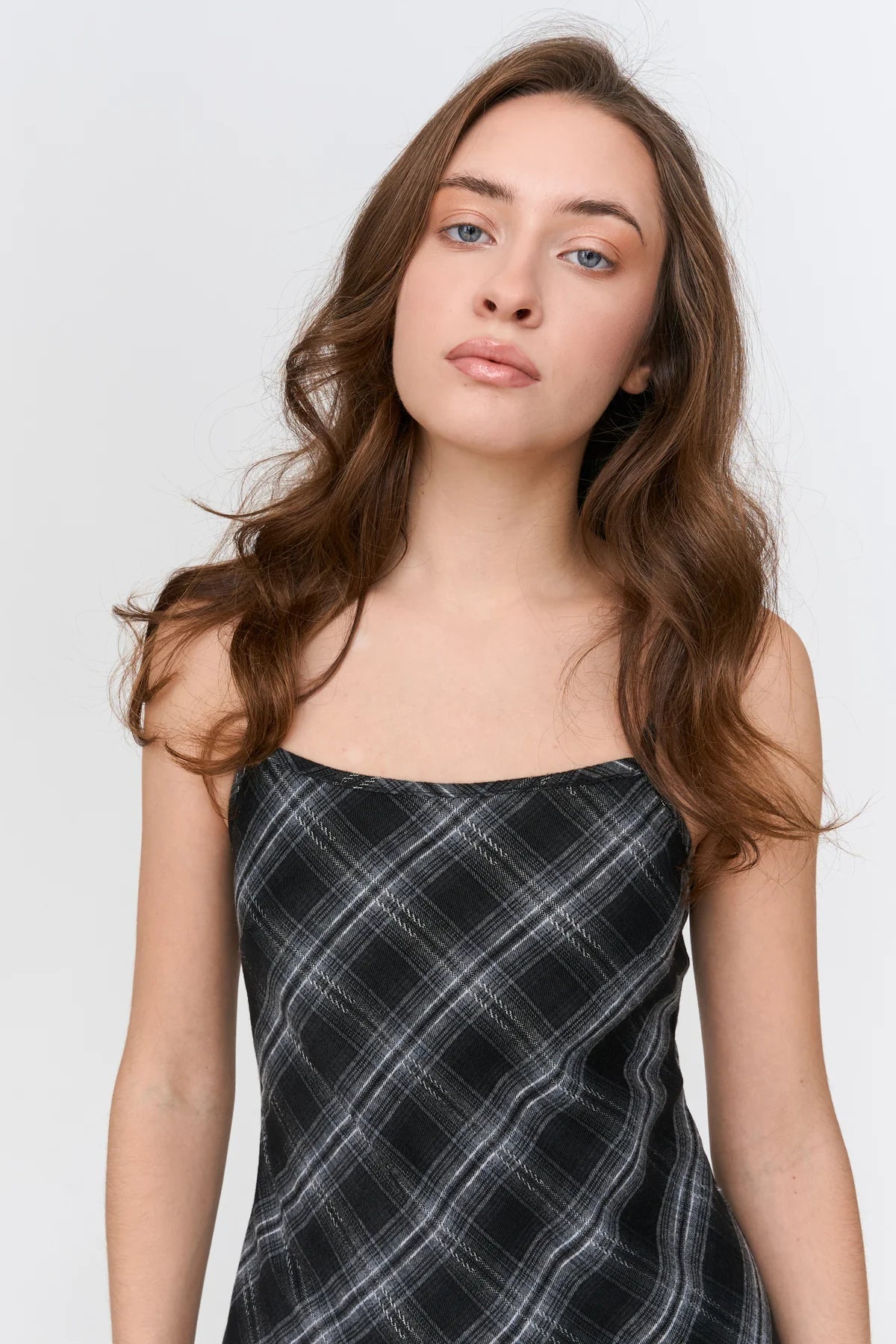 24Colours Checkered Dress - Black - Kubanna