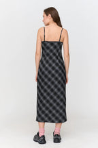 24Colours Checkered Dress - Black - Kubanna