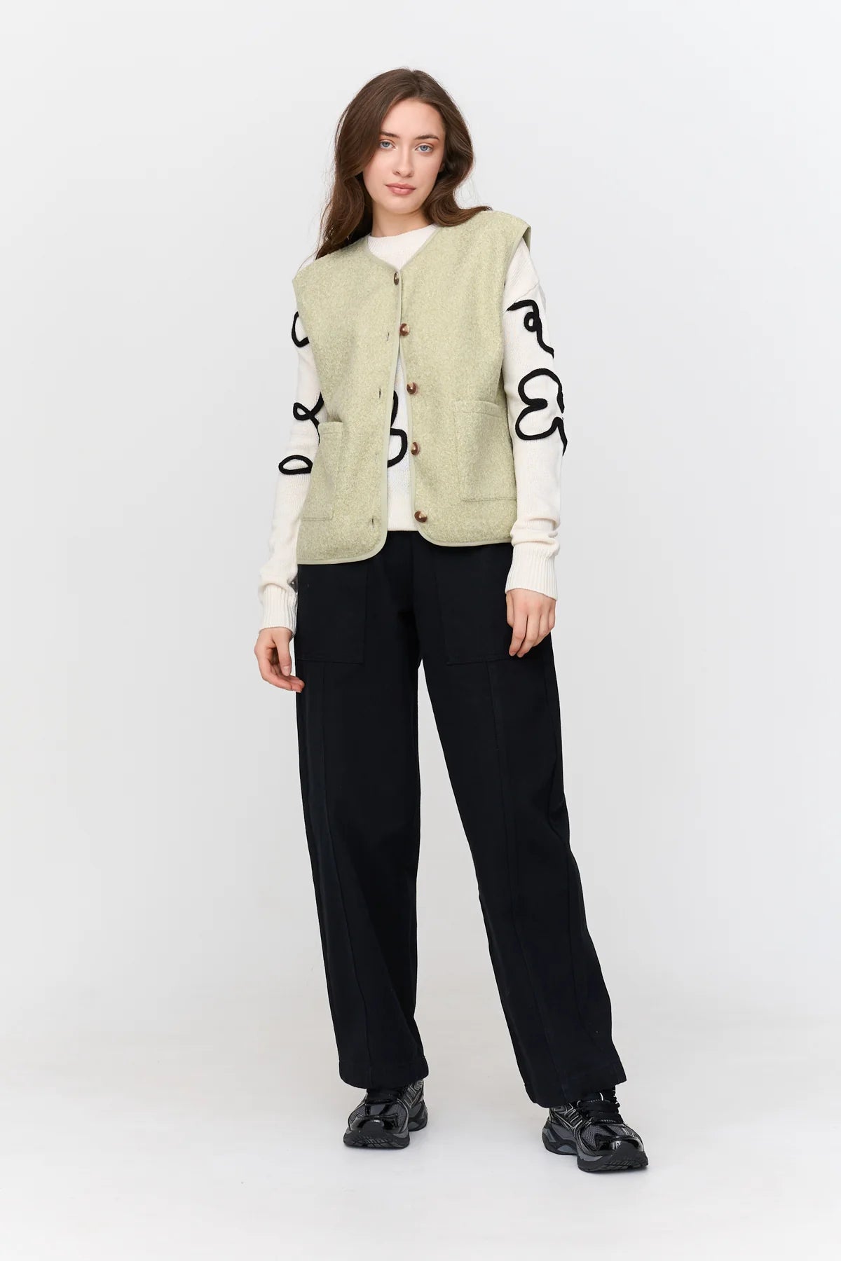 24Colours Fluffy Vest - Green - Kubanna