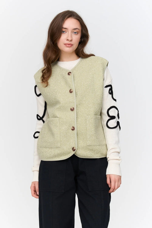 24Colours Fluffy Vest - Green - Kubanna