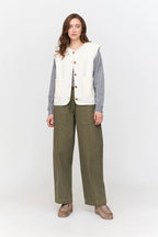 24Colours Fluffy Vest - White - Kubanna