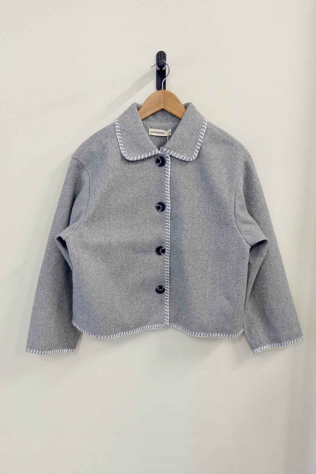 24Colours Jacket with Buttons - Grey - Kubanna