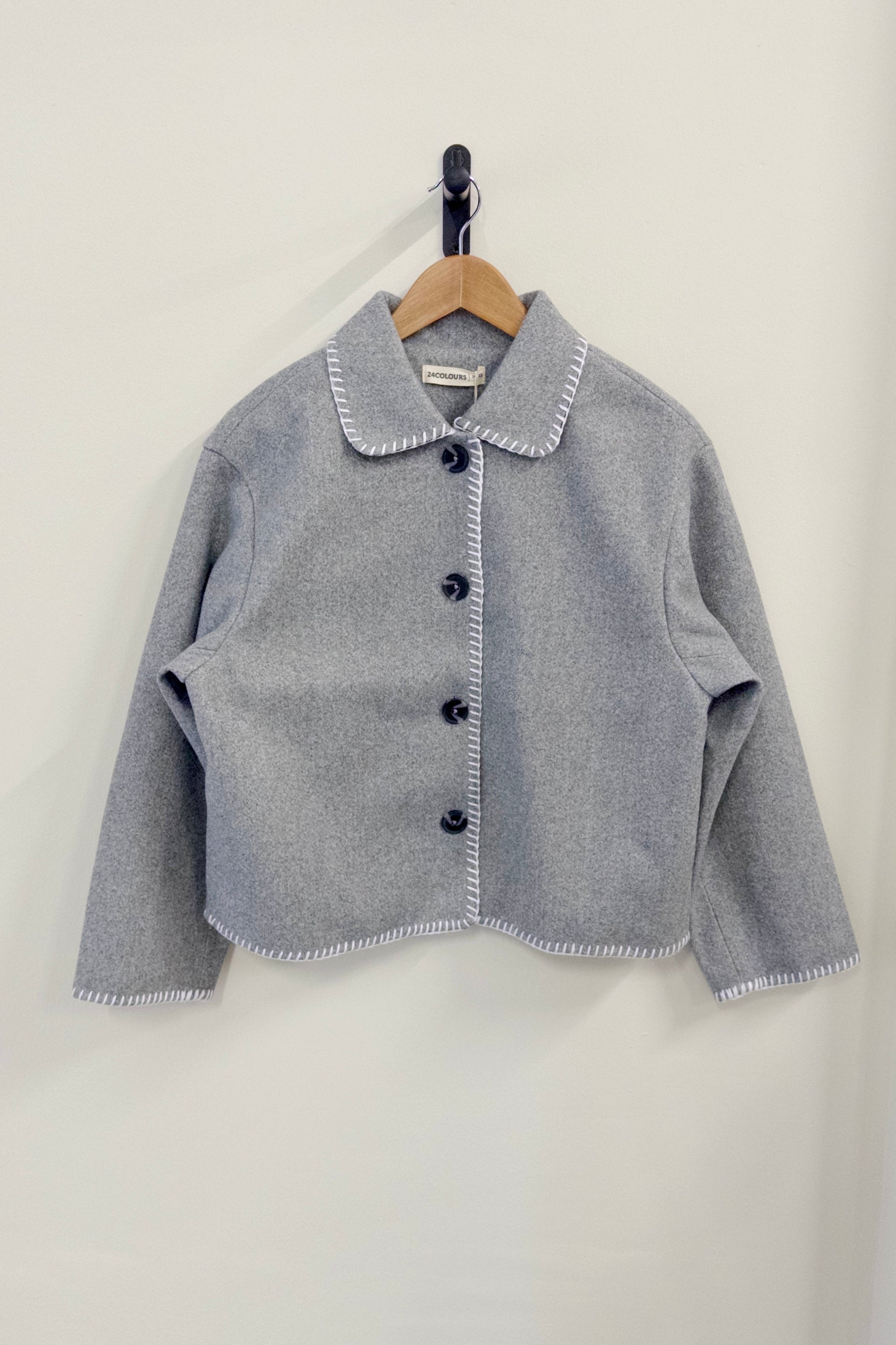 24Colours Jacket with Buttons - Grey - Kubanna