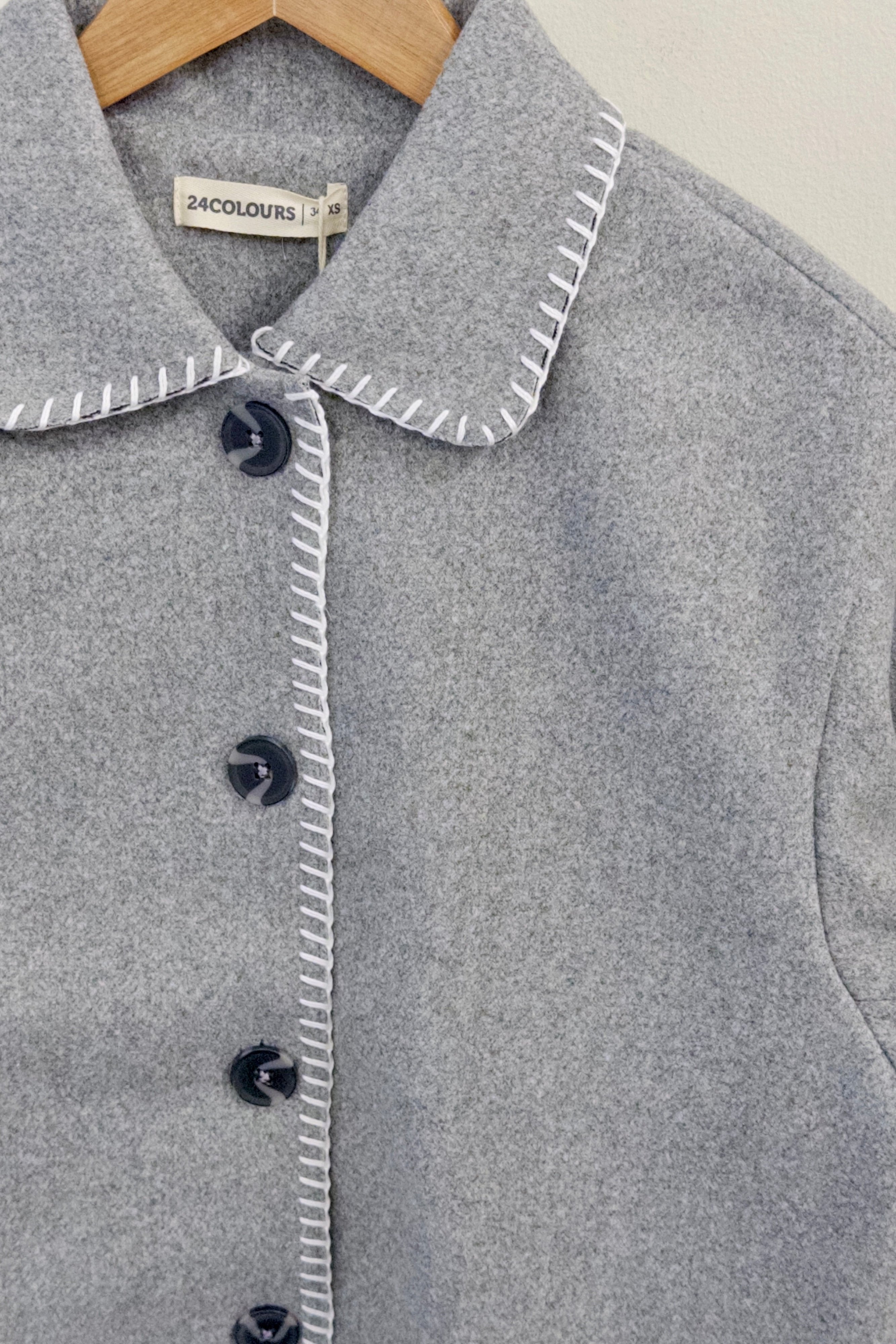 24Colours Jacket with Buttons - Grey - Kubanna