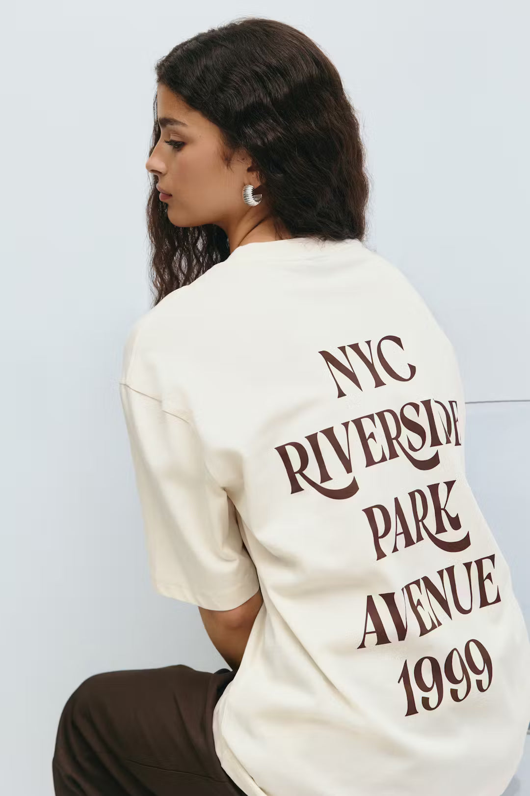 Gina tricot Printed oversized tee - Gardenia