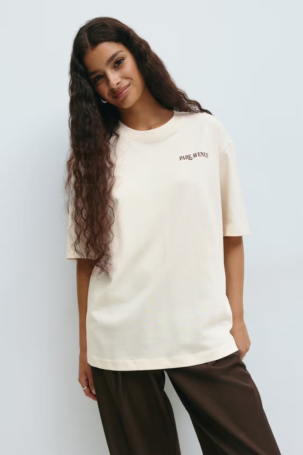 Gina tricot Printed oversized tee - Gardenia