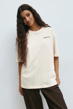 Gina tricot Printed oversized tee - Gardenia - Kubanna
