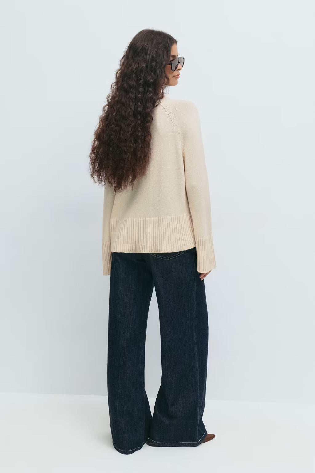 Gina Tricot Round Neck Knitted Sweater - Off-White - Kubanna