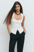 Gina Tricot Jersey Vest - White - Kubanna