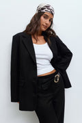 Gina Tricot Twill Blazer - Black - Kubanna