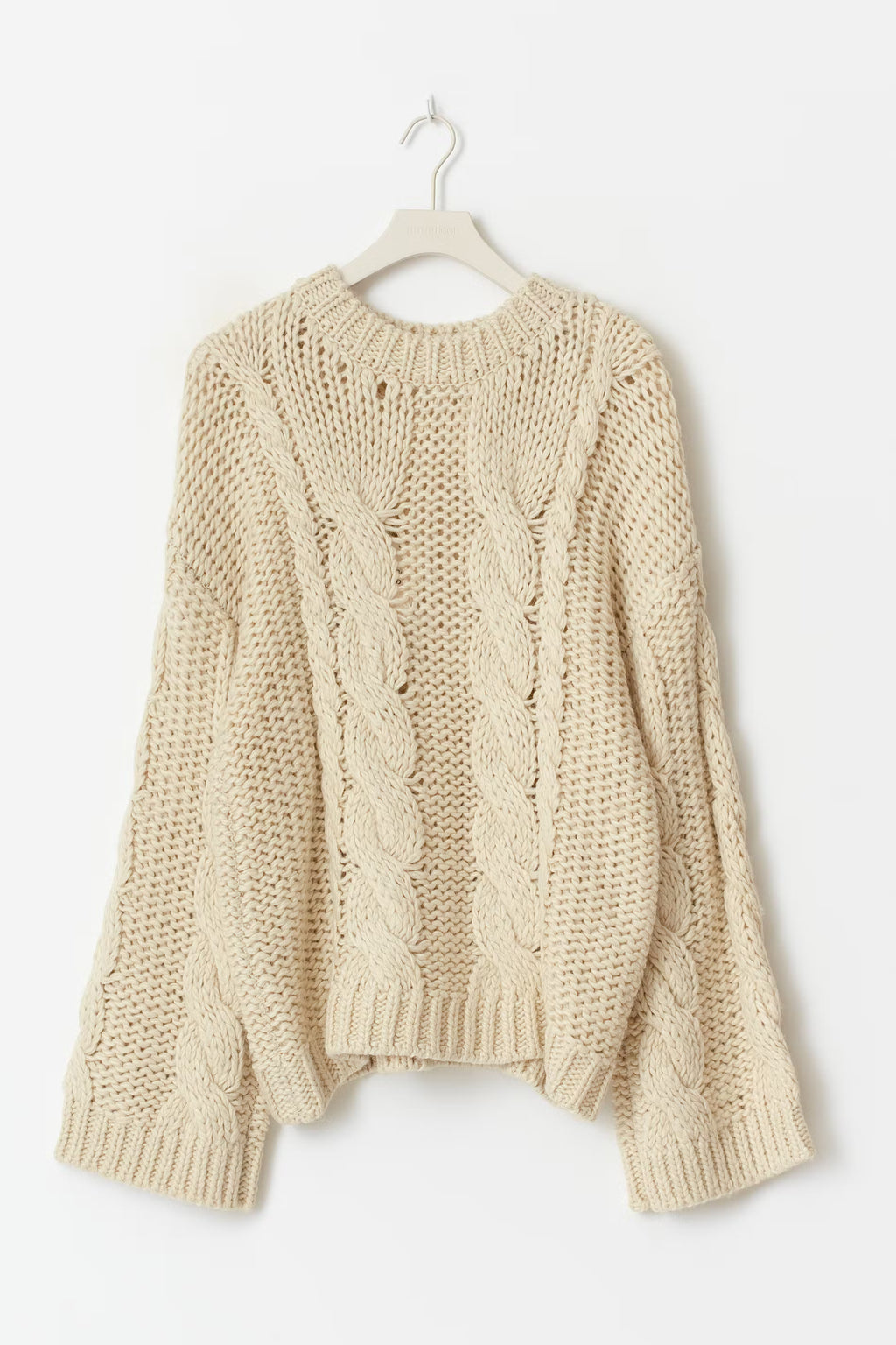 Gina Tricot Knitted Cable Sweater - Almond Milk - Kubanna