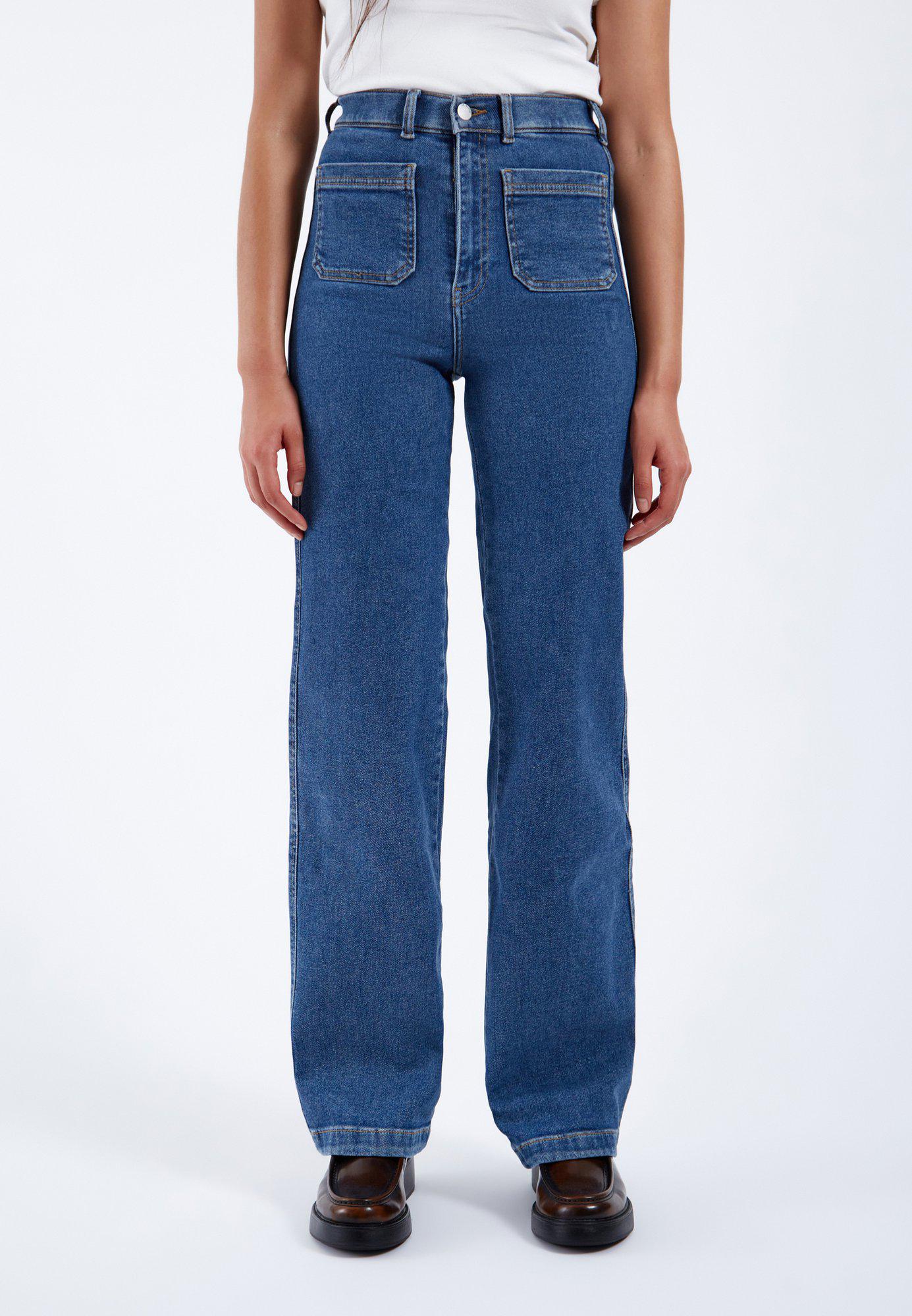 Dr. Denim Moxy Straight Patch Pocket Jeans - Cape Mid Retro - Kubanna