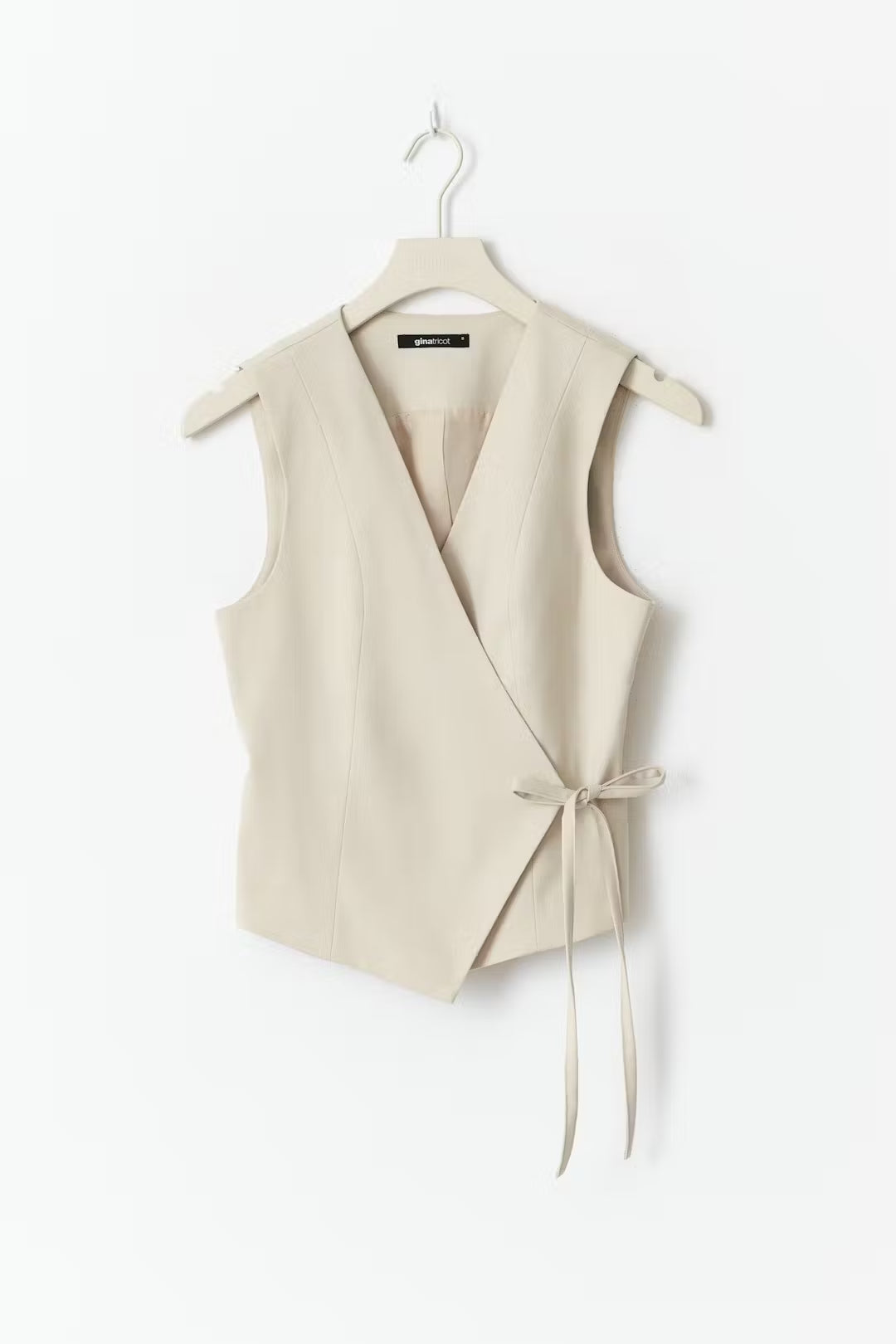 Gina Tricot Wrap Tie Vest - Beige - Kubanna