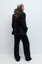 Gina Tricot Straight Twill Trousers - Black - Kubanna