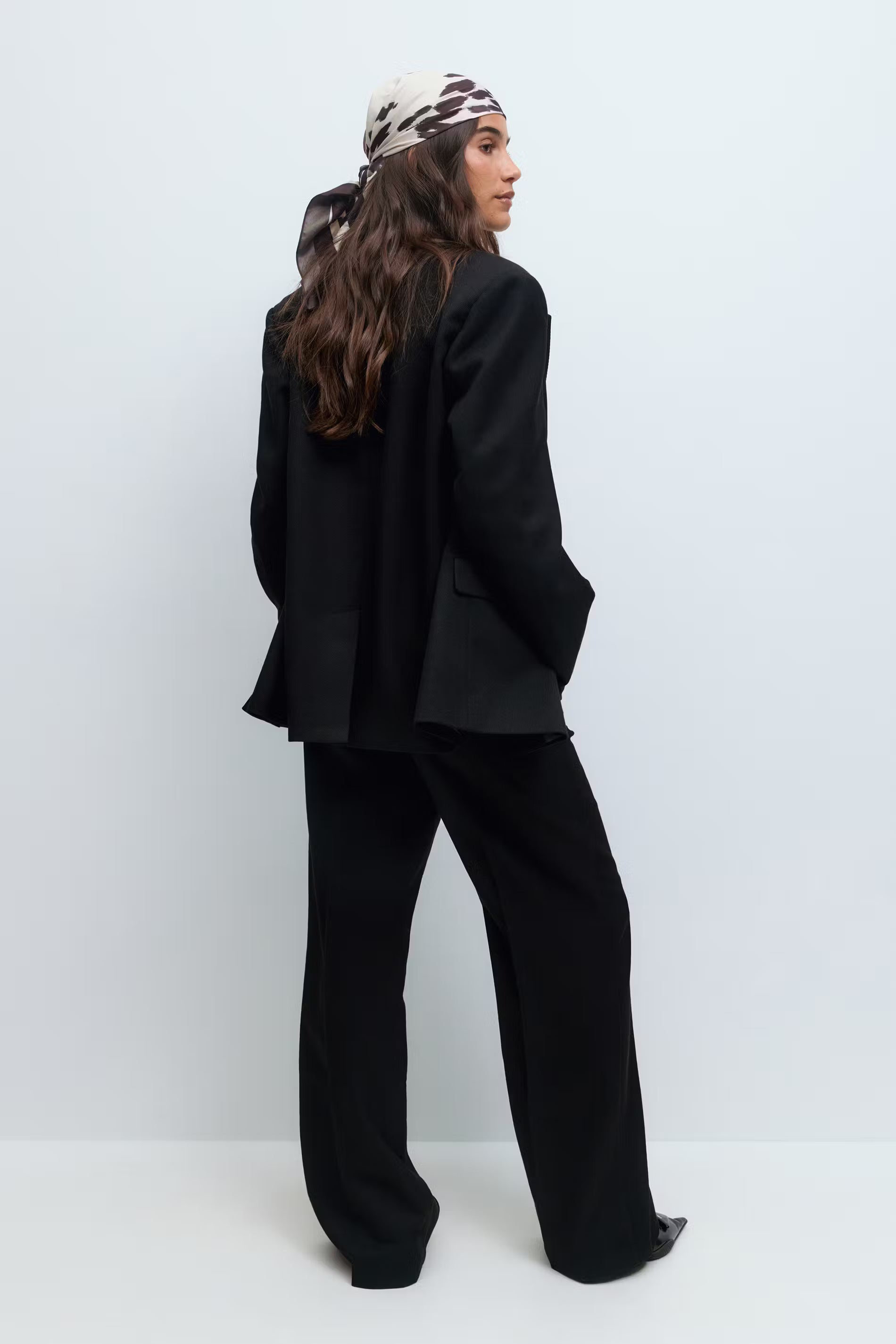 Gina Tricot Straight Twill Trousers - Black