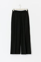 Gina Tricot Straight Twill Trousers - Black - Kubanna