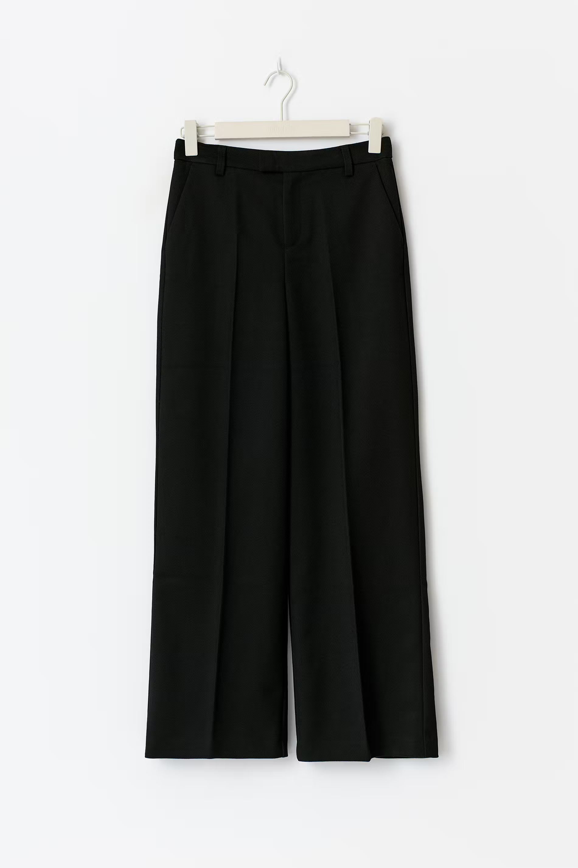 Gina Tricot Straight Twill Trousers - Black