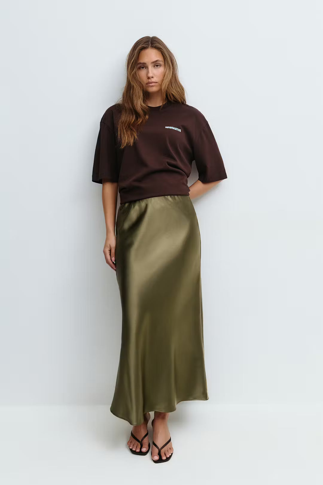Gina tricot Satin skirt - Khaki