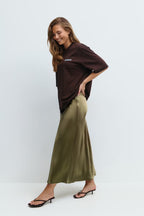 Gina tricot Satin skirt - Khaki - Kubanna