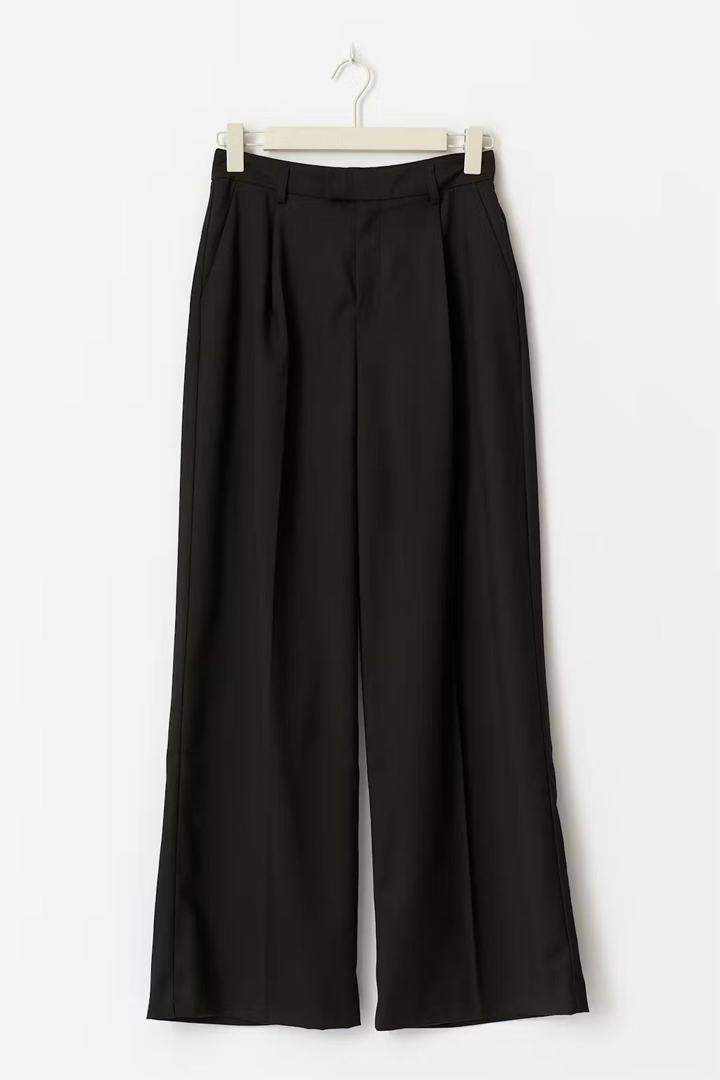 Gina Tricot High Waist Wide Trousers - Black - Kubanna