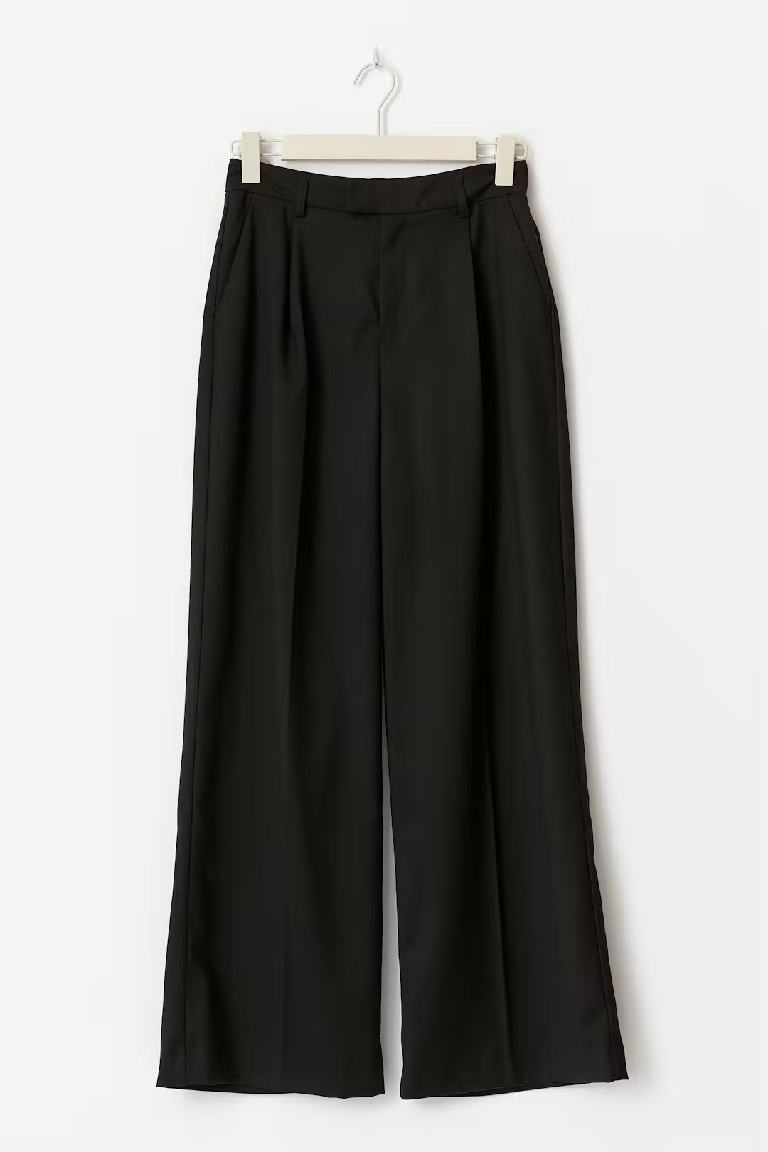 Gina Tricot High Waist Wide Trousers - Black - Kubanna