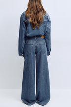 Gina Tricot Wide Front Seam Jeans - Scandi Blue - Kubanna