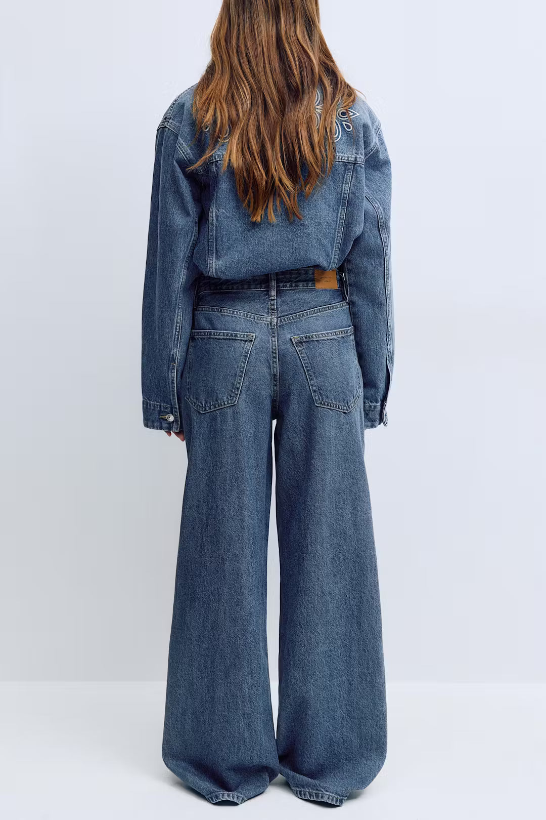 Gina Tricot Wide Front Seam Jeans - Scandi Blue