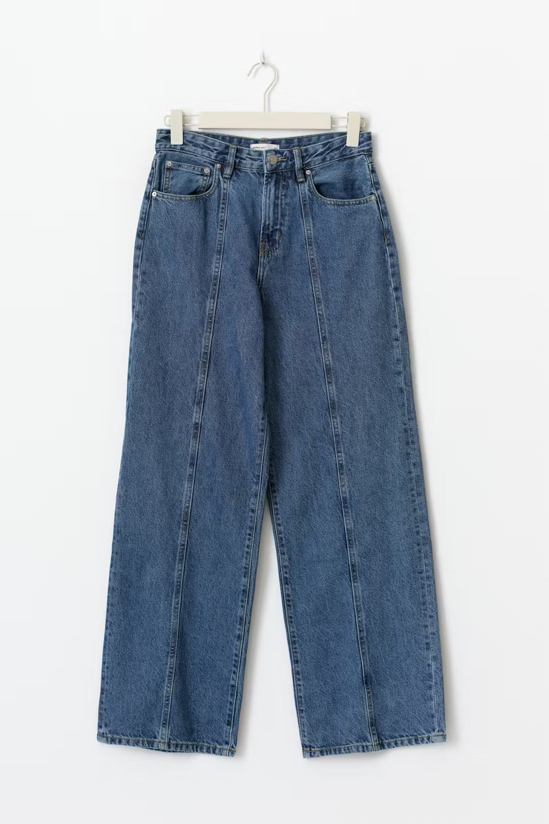 Gina Tricot Wide Front Seam Jeans - Scandi Blue