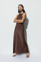 Gina Tricot Crinkle Maxi Dress - Brown