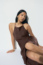 Gina Tricot Crinkle Maxi Dress - Brown