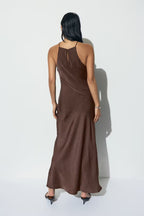 Gina Tricot Crinkle Maxi Dress - Brown