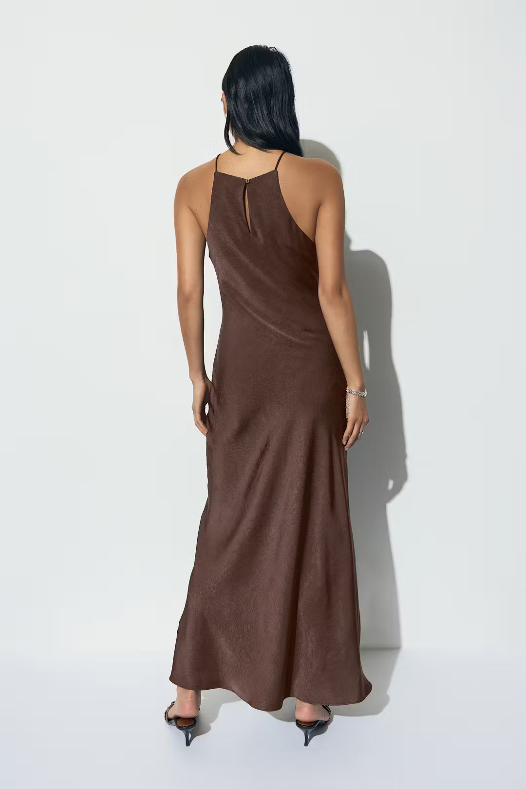 Gina Tricot Crinkle Maxi Dress - Brown
