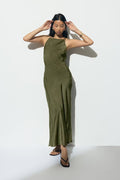 Gina Tricot Crinkle Maxi Dress - Green - Kubanna