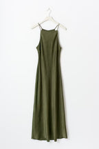 Gina Tricot Crinkle Maxi Dress - Green - Kubanna