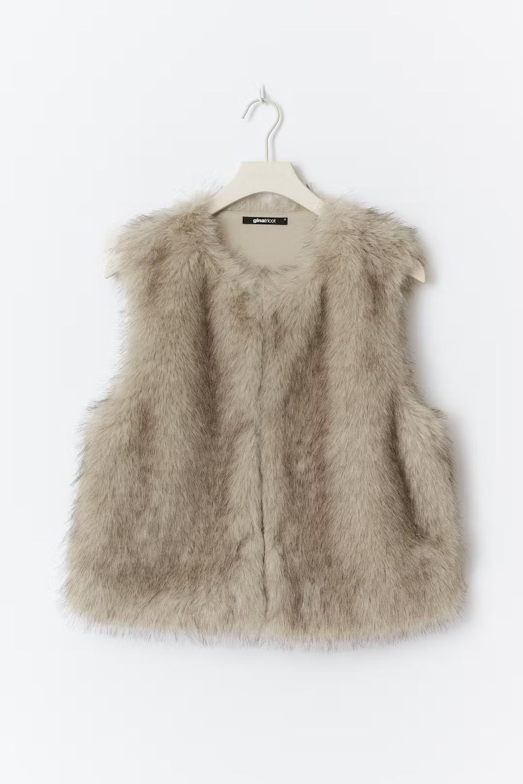Gina Tricot Faux Fur Vest - Beige - Kubanna