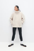 Gina Tricot Pile Zip Jacket - Cream - Kubanna