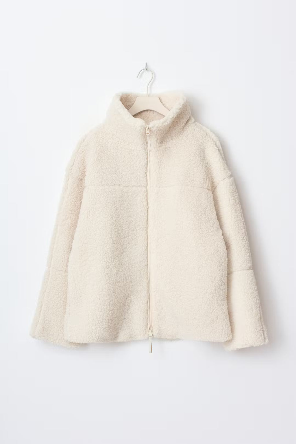 Gina Tricot Pile Zip Jacket - Cream - Kubanna