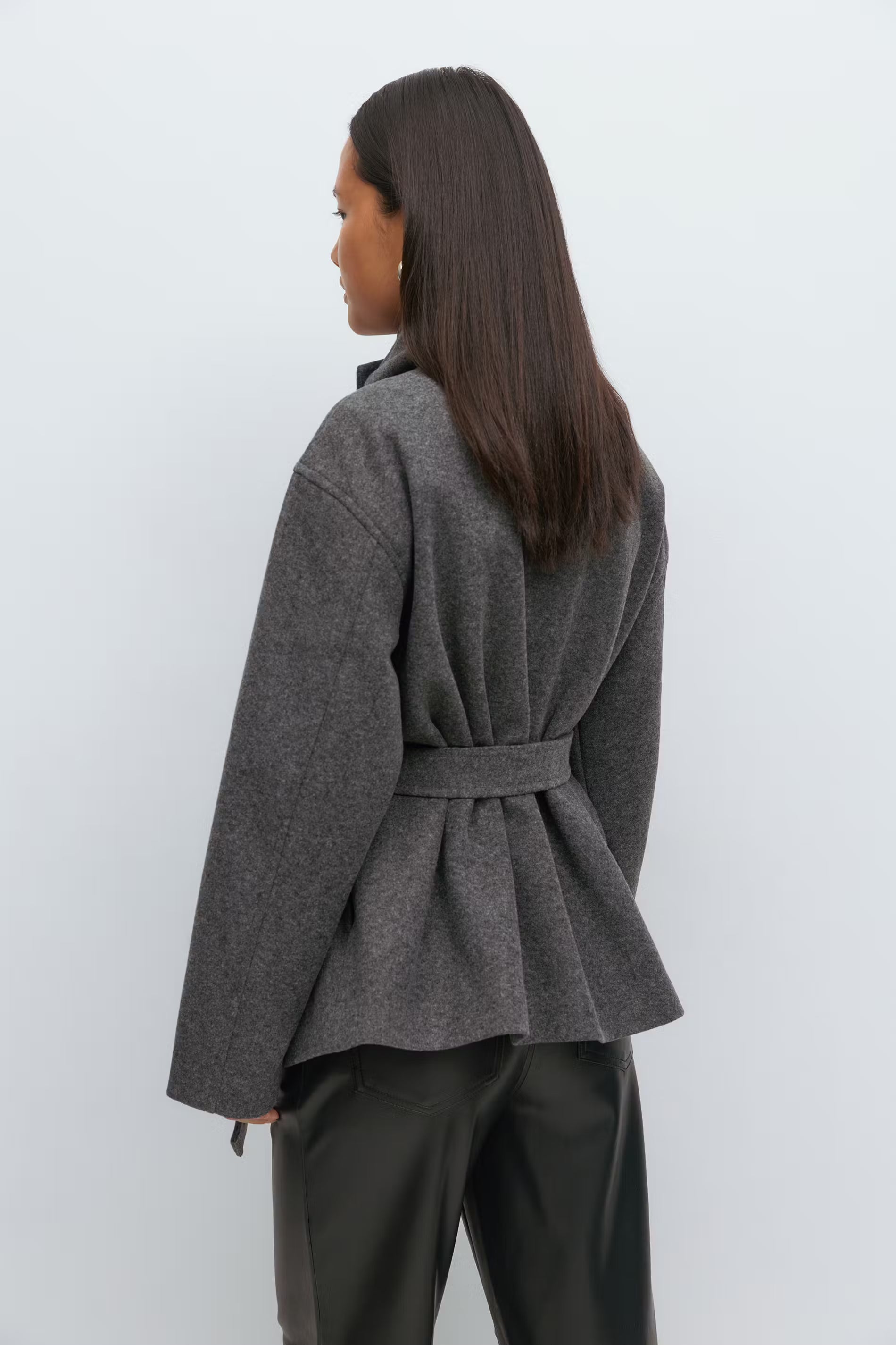 Gina Tricot High Neck Short Jacket - Grey - Kubanna
