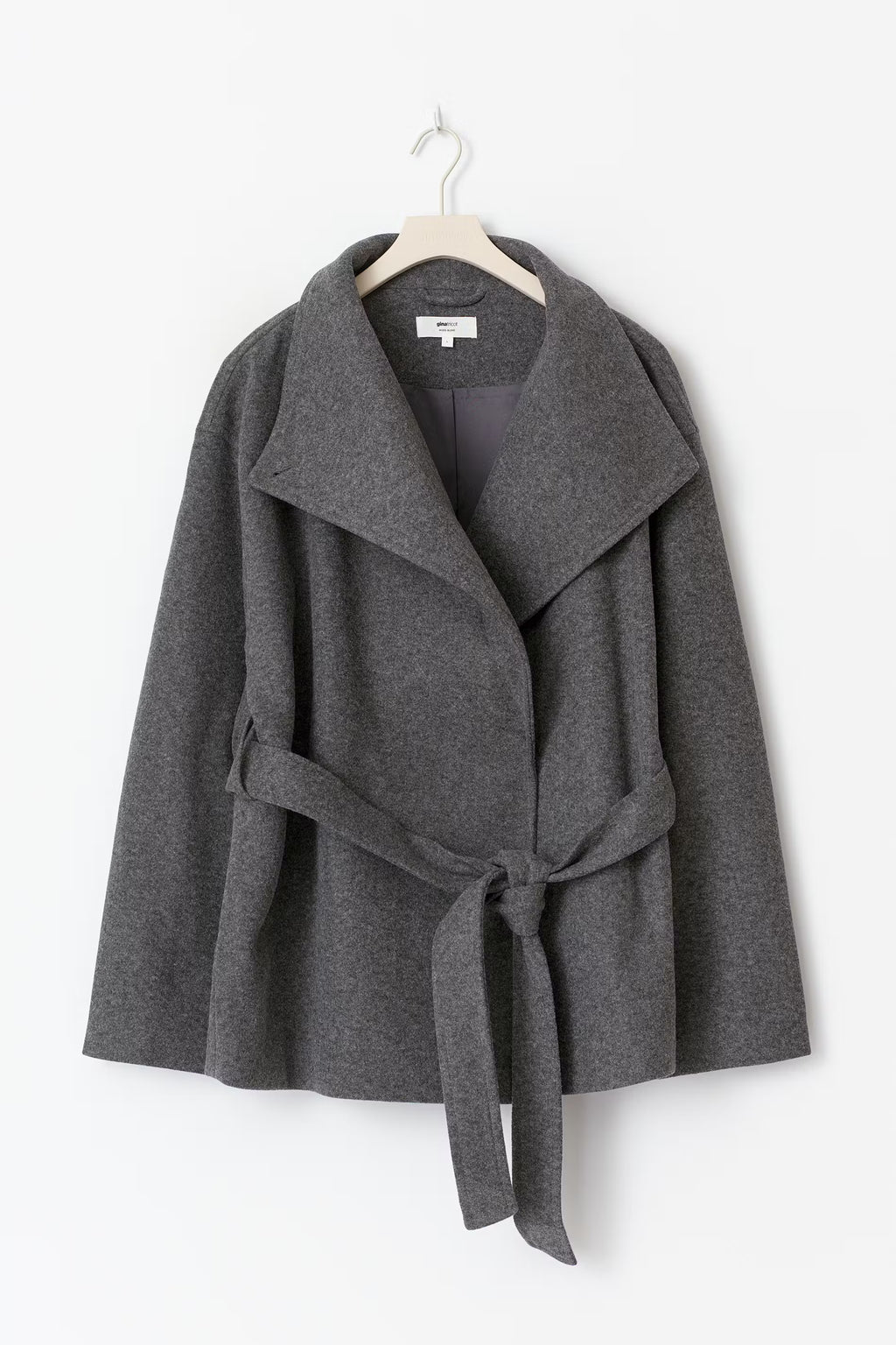 Gina Tricot High Neck Short Jacket - Grey - Kubanna