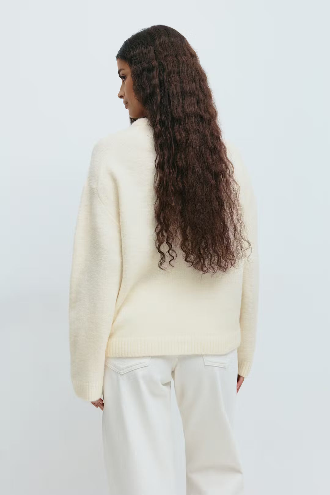 Gina Tricot Crew Neck Knitted Sweater - Off-white