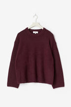 Gina Tricot Crew Neck Knitted Sweater - Burgundy