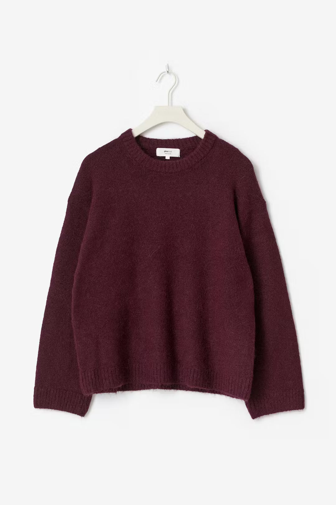 Gina Tricot Crew Neck Knitted Sweater - Burgundy