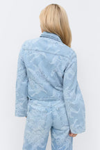 Gina Tricot Embroidery Denim Shirt - Blue