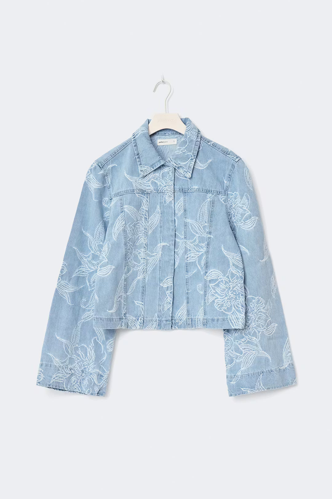 Gina Tricot Embroidery Denim Shirt - Blue