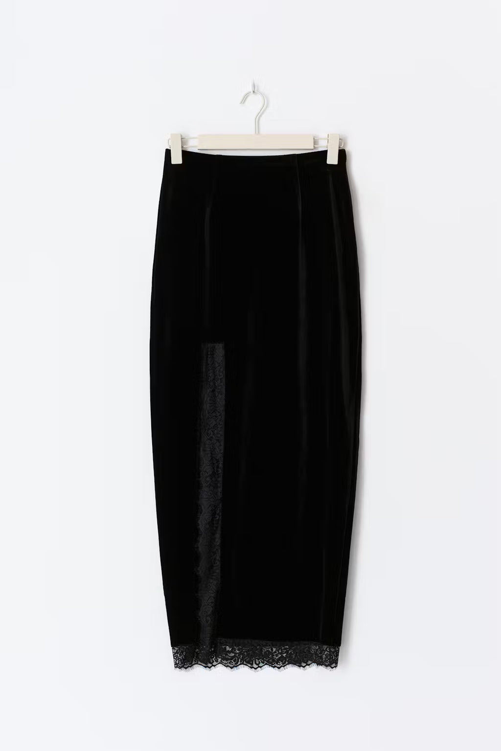 Gina Tricot Velvet Maxi Skirt - Black - Kubanna
